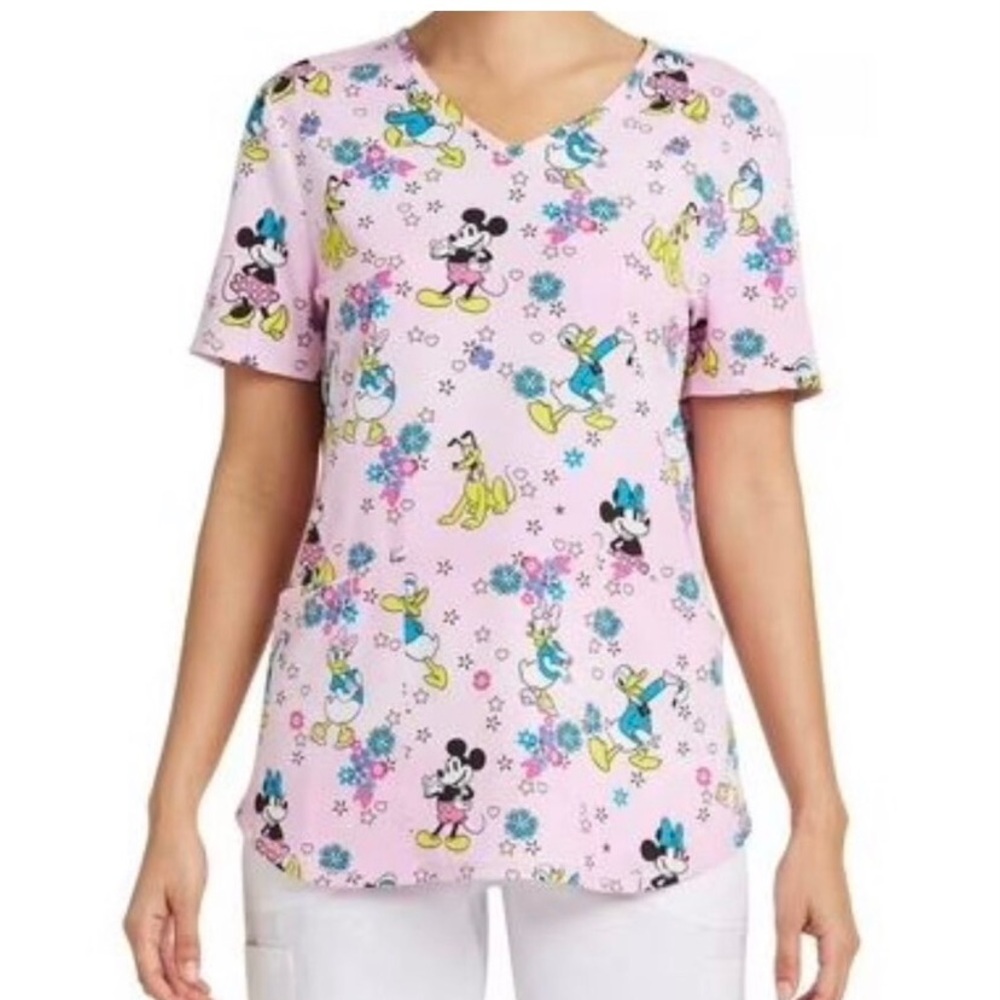Disney Minnie Mickey Scrub Top Size XS